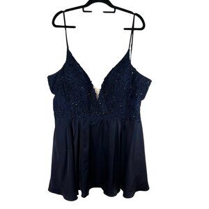 Alyce Paris strapless glitter cocktail dress‎ Blue Plus Size 22 Evening Romantic